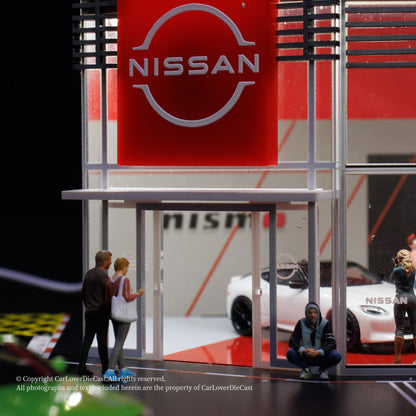 G-Fans 1:64 Nissan NISMO Architectural Scene Model LED Light Diorama with Car Parking Lot