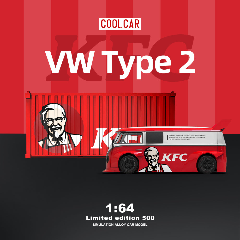 Cool.Car 1/64 Volkswagen Camper Van Kombi T1 KFC Edition with Metal Container