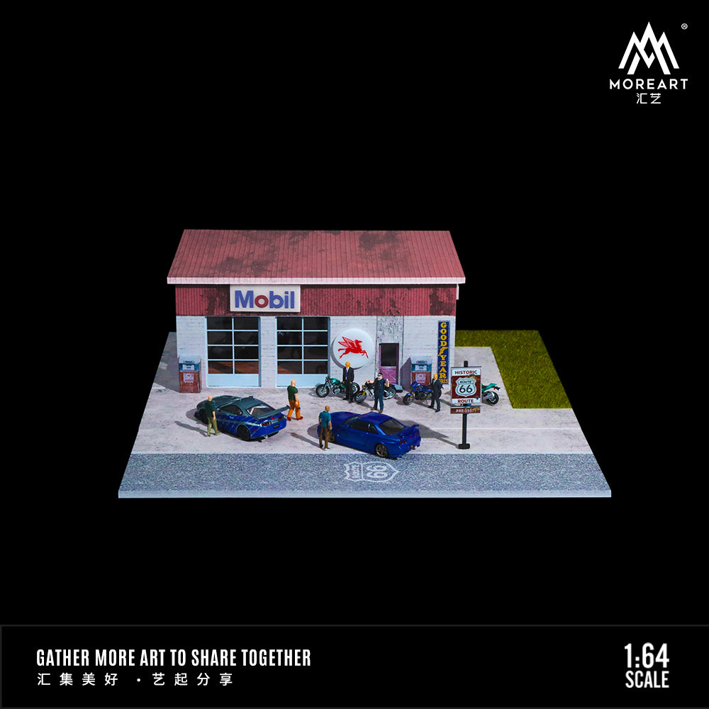 MoreArt 1:64 Route 66 Scene Model American Style LED Lighting Diorama