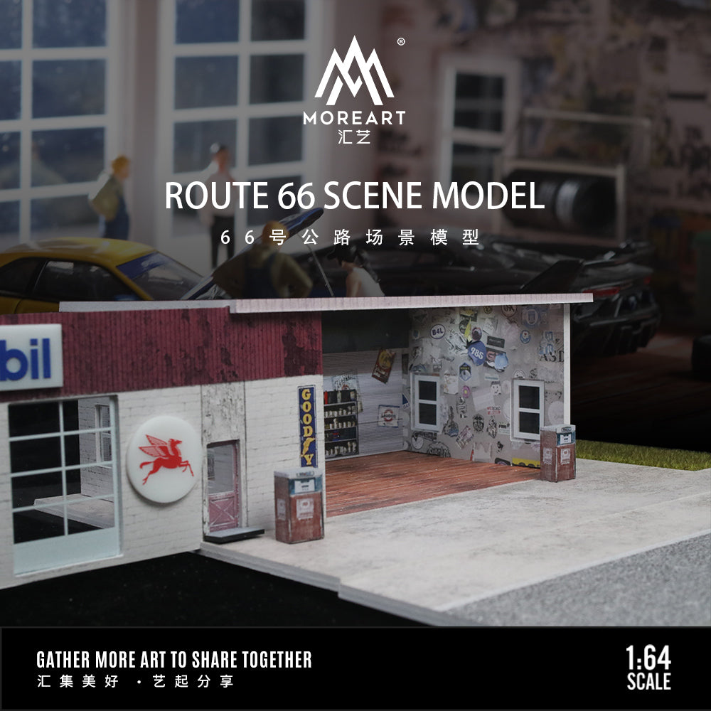 MoreArt 1:64 Route 66 Scene Model American Style LED Lighting Diorama