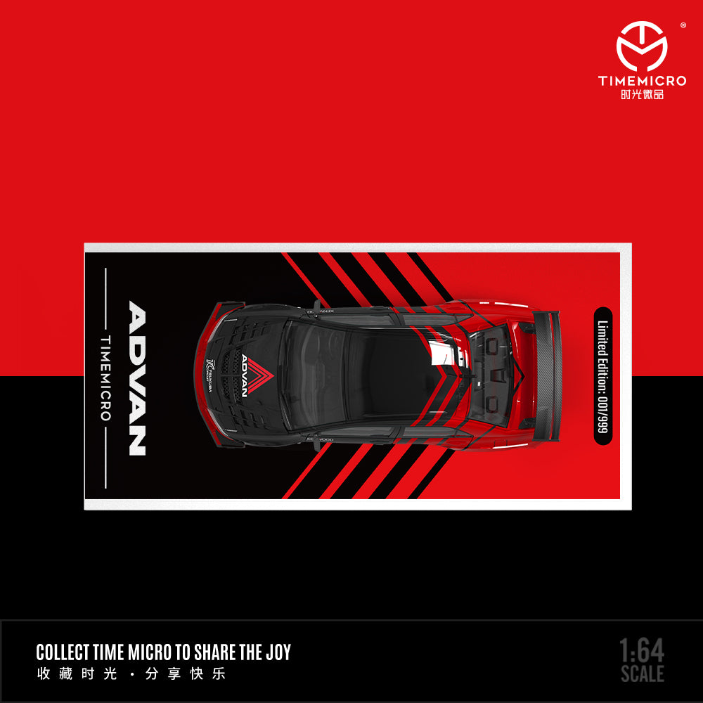 Time Micro 1/64 Mitsubishi Lancer Evolution IX Evo Openable Engine Hood ADVAN Edition