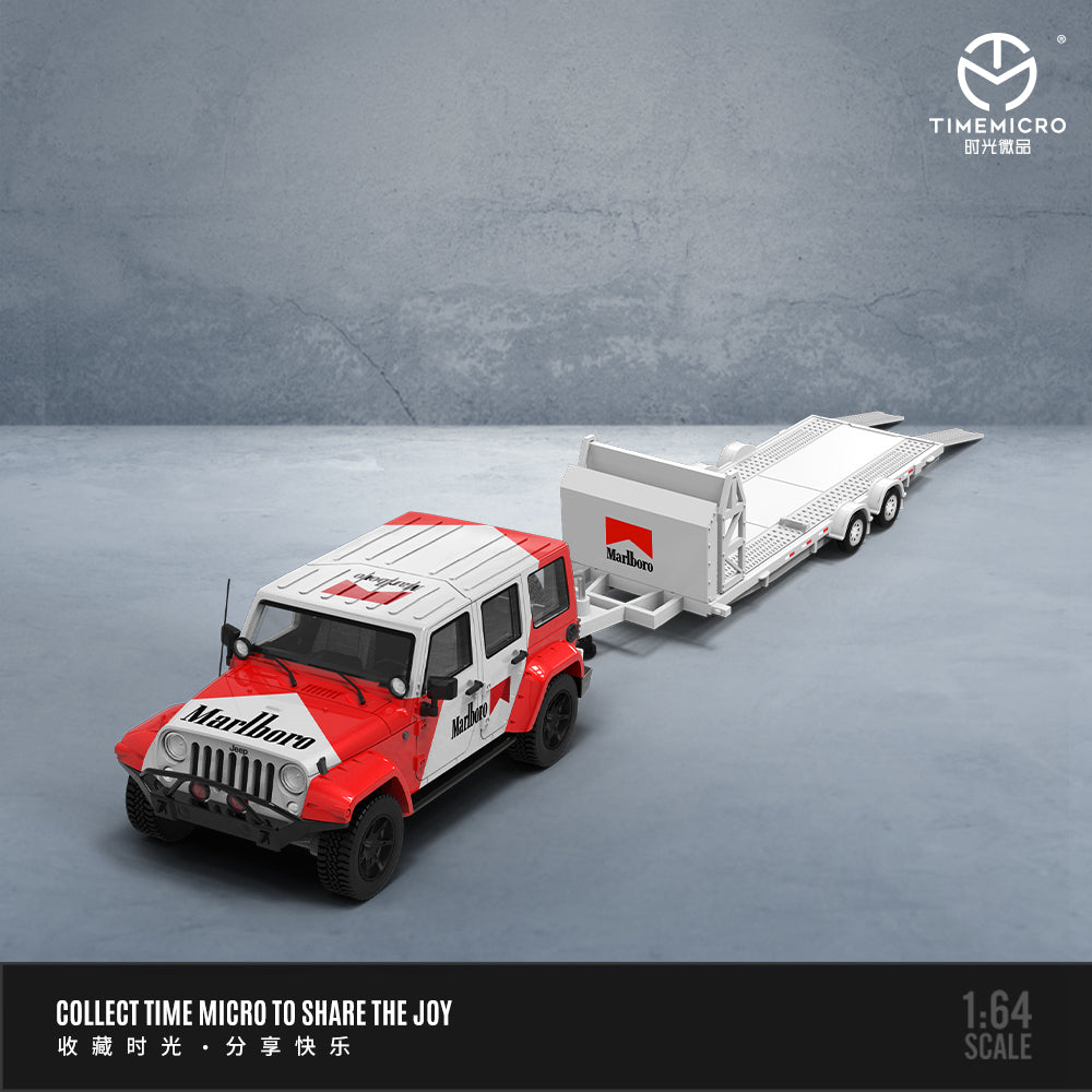 Time Micro 1:64 Jeep Wrangler Rubicon Marlboro Edition with Trailer