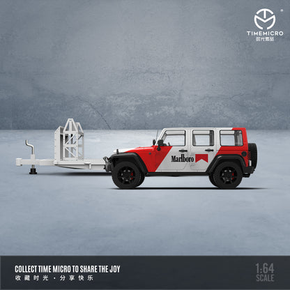 Time Micro 1:64 Jeep Wrangler Rubicon Marlboro Edition with Trailer