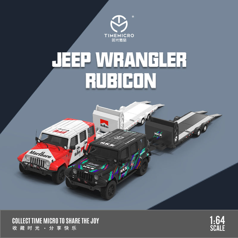Time Micro 1:64 Jeep Wrangler Rubicon Marlboro Edition with Trailer