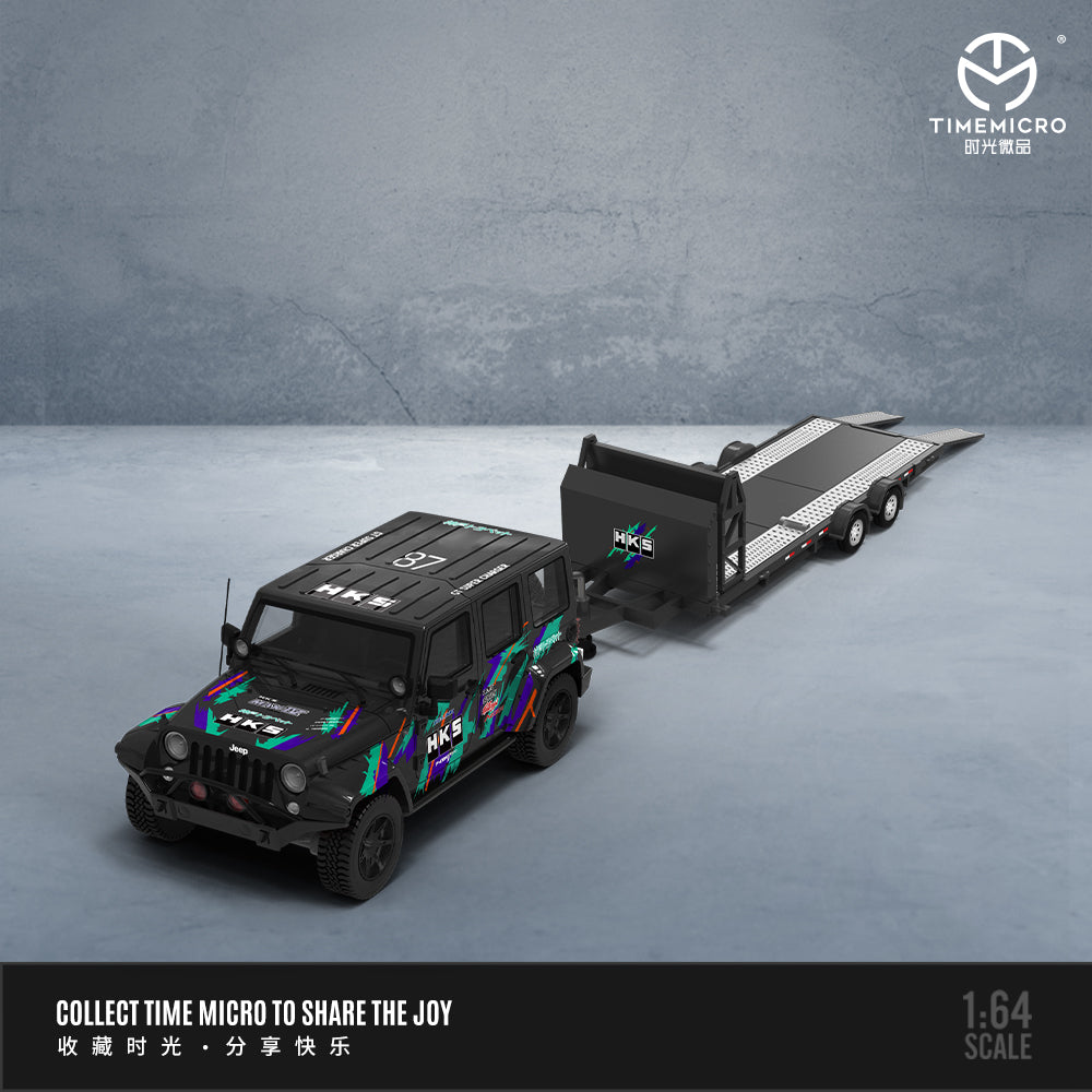 Time Micro 1:64 Jeep Wrangler Rubicon HKS Edition with Trailer