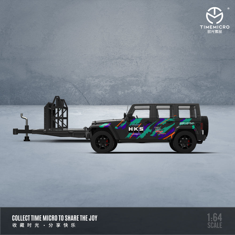 Time Micro 1:64 Jeep Wrangler Rubicon HKS Edition with Trailer