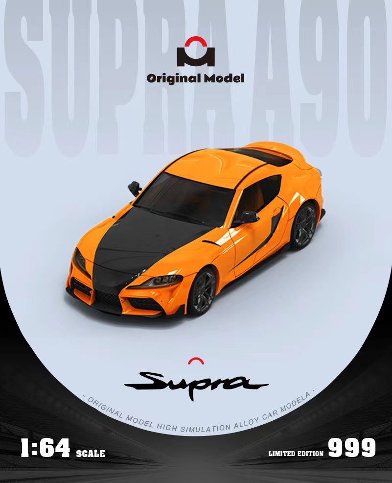 Original Model 1:64 Toyota Supra A90 Fast and Furious 9 Orange and Black