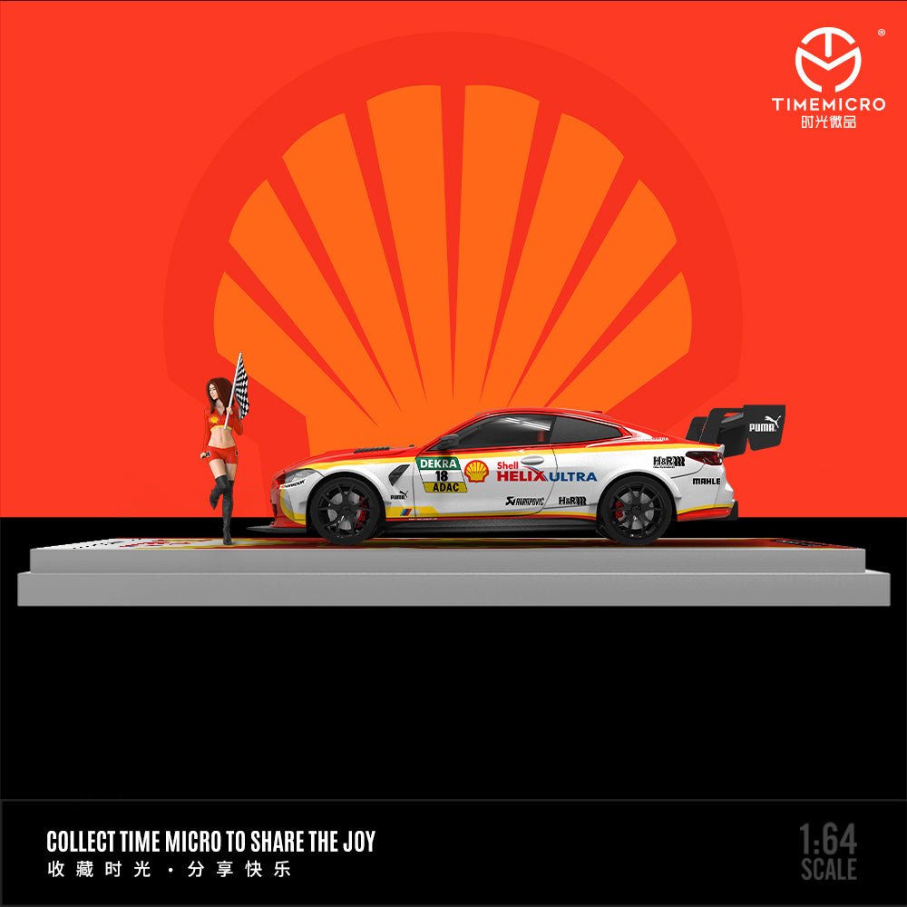 Time Micro 1/64 BMW M4 Shell Edition with Model Girl Figure