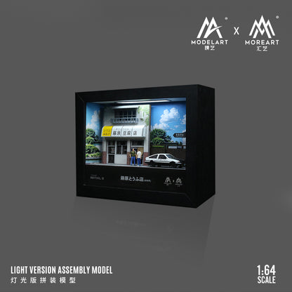 ModelArt 1:64 Initial D Film Version Integrated Picture Frame Scene Model LED Lighting Diorama
