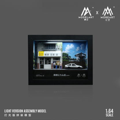 ModelArt 1:64 Initial D Film Version Integrated Picture Frame Scene Model LED Lighting Diorama