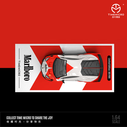 Time Micro 1:64 Lamborghini Aventador GT EVO Marlboro Edition with Model Girl Figure