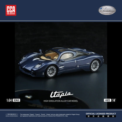 Modern Dream 1:64 Pagani Utopia Official Licensed Dark Blue with Silver Wheels