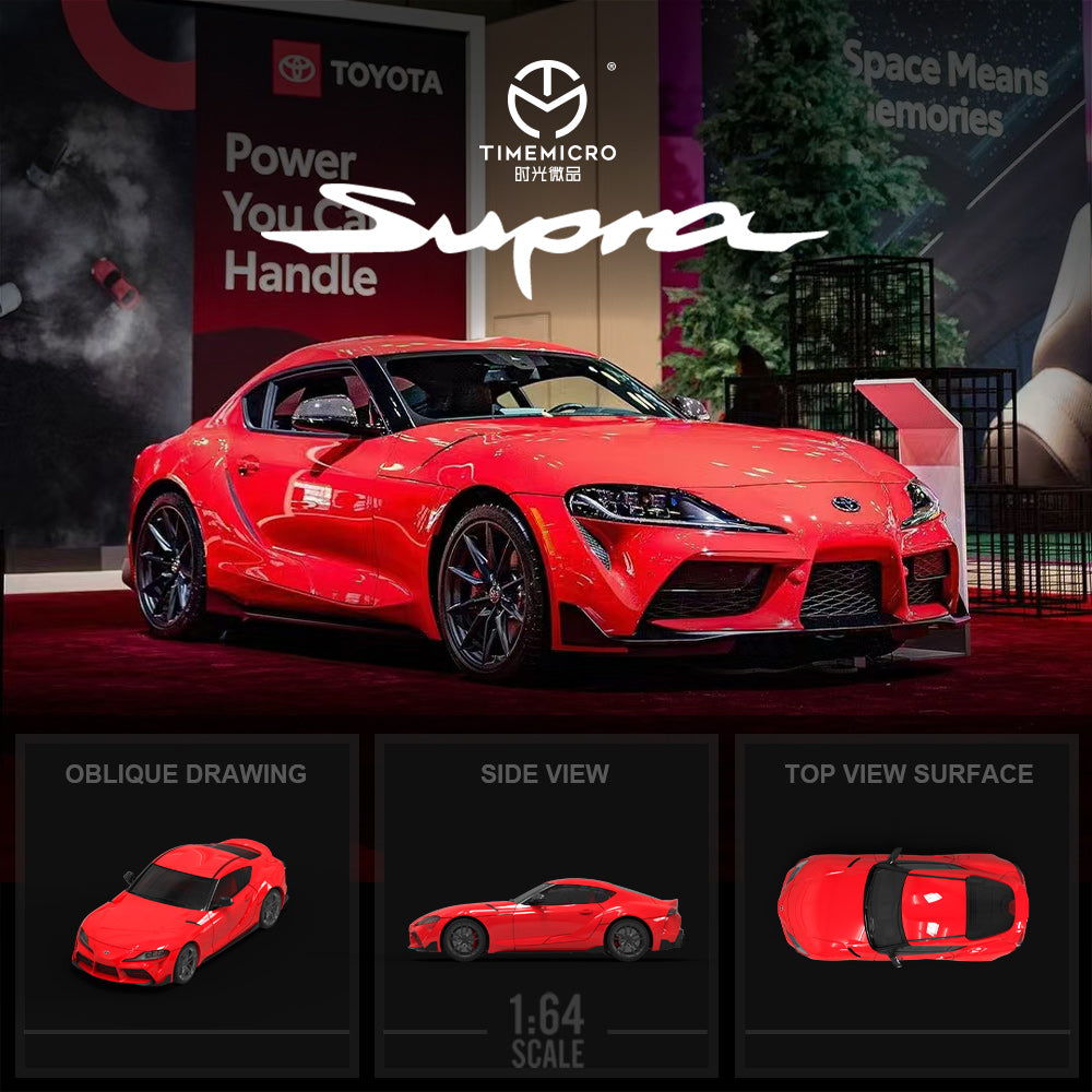 Time Micro 1:64 Toyota Supra A90 Red with Model Girl Figure