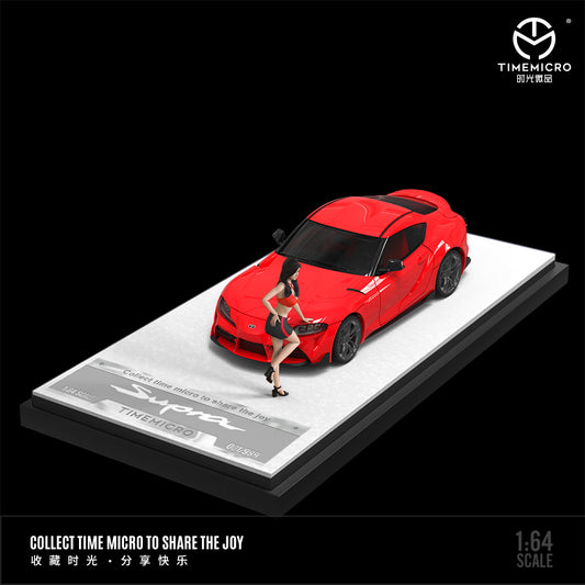 Time Micro 1:64 Toyota Supra A90 Red with Model Girl Figure