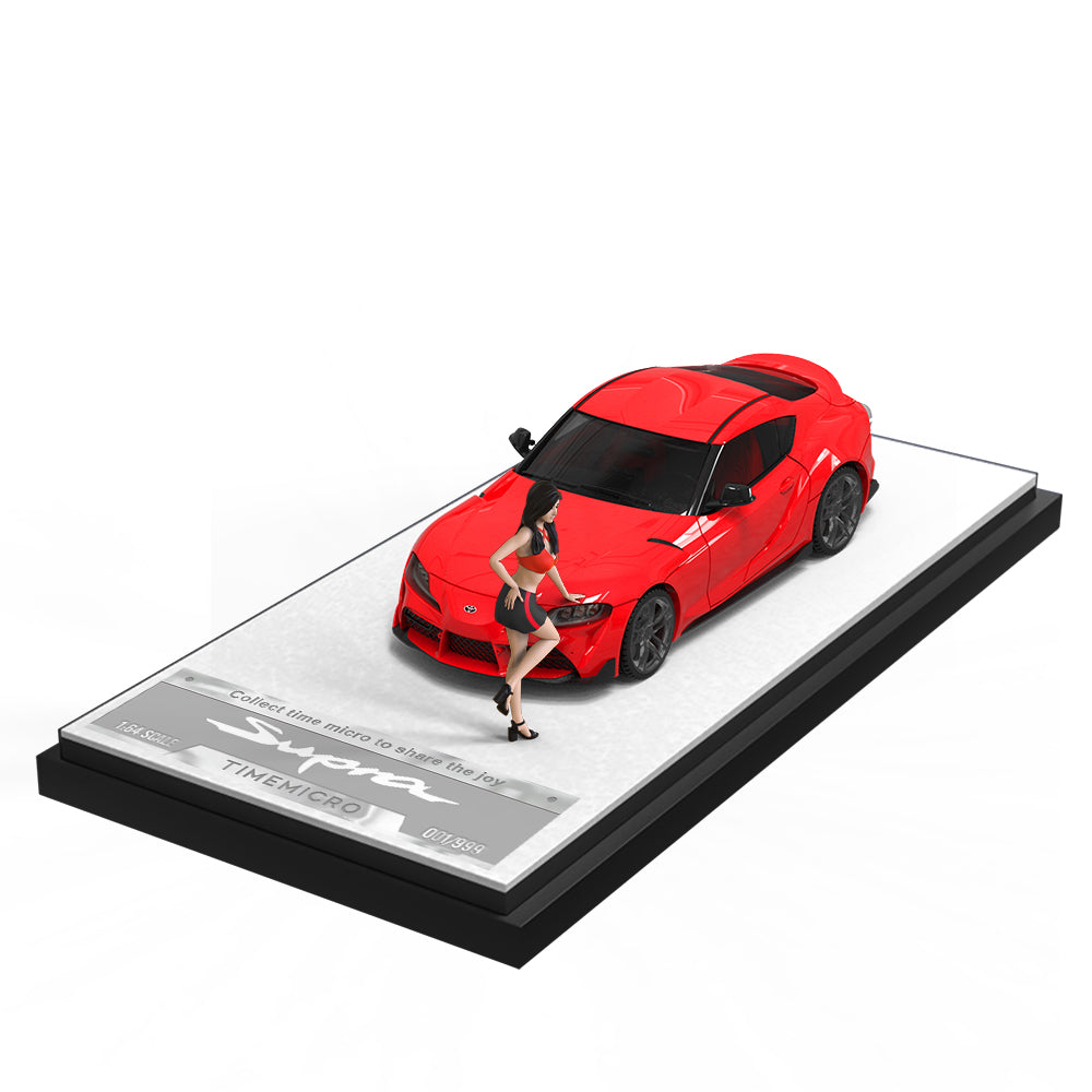 Time Micro 1:64 Toyota Supra A90 Red with Model Girl Figure
