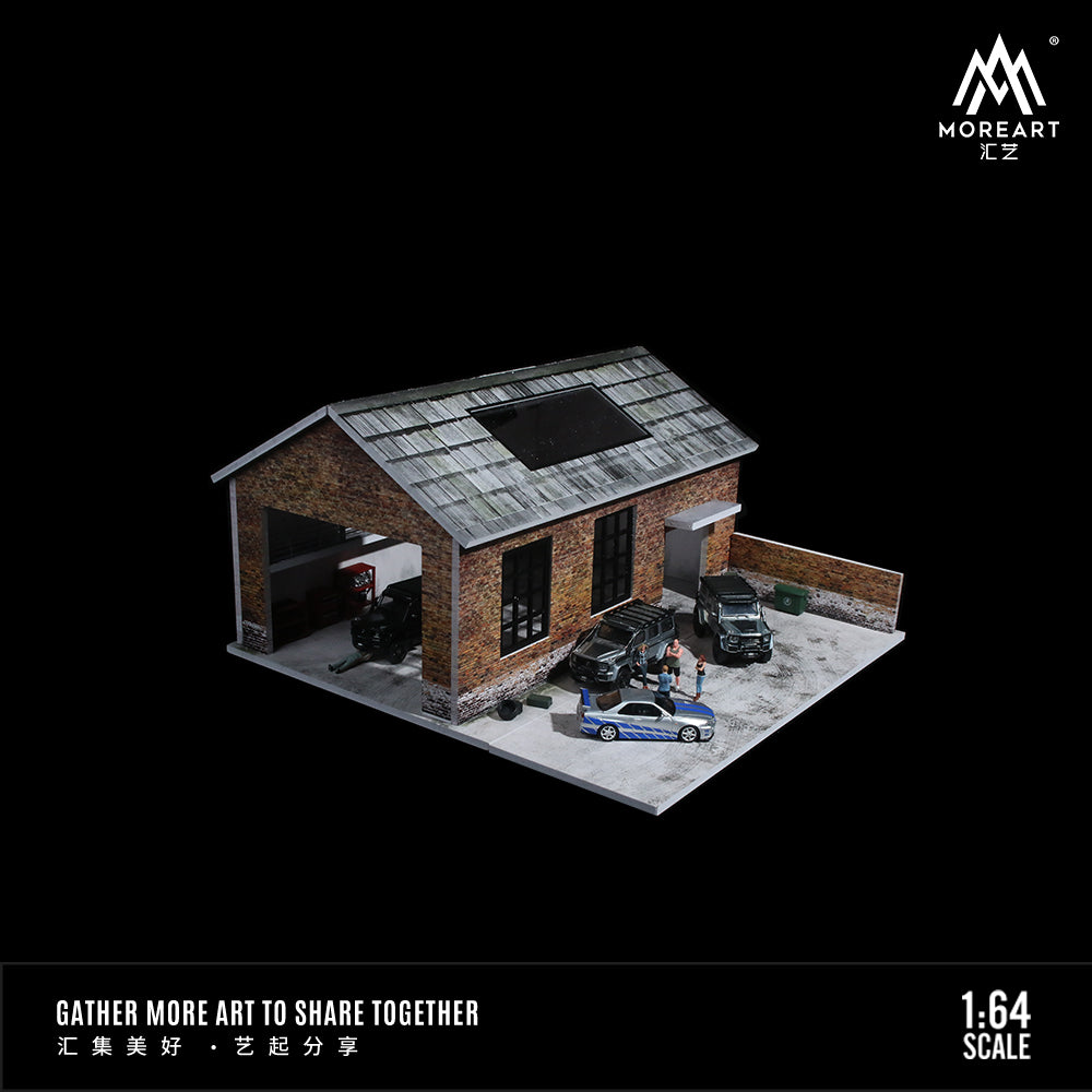 MoreArt 1:64 Old Factory Scene Model LED Light Diorama