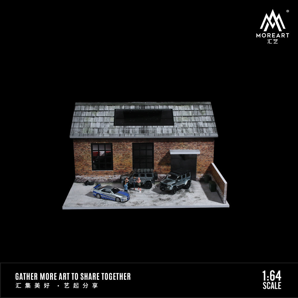 MoreArt 1:64 Old Factory Scene Model LED Light Diorama