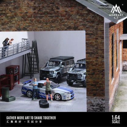 MoreArt 1:64 Old Factory Scene Model LED Light Diorama