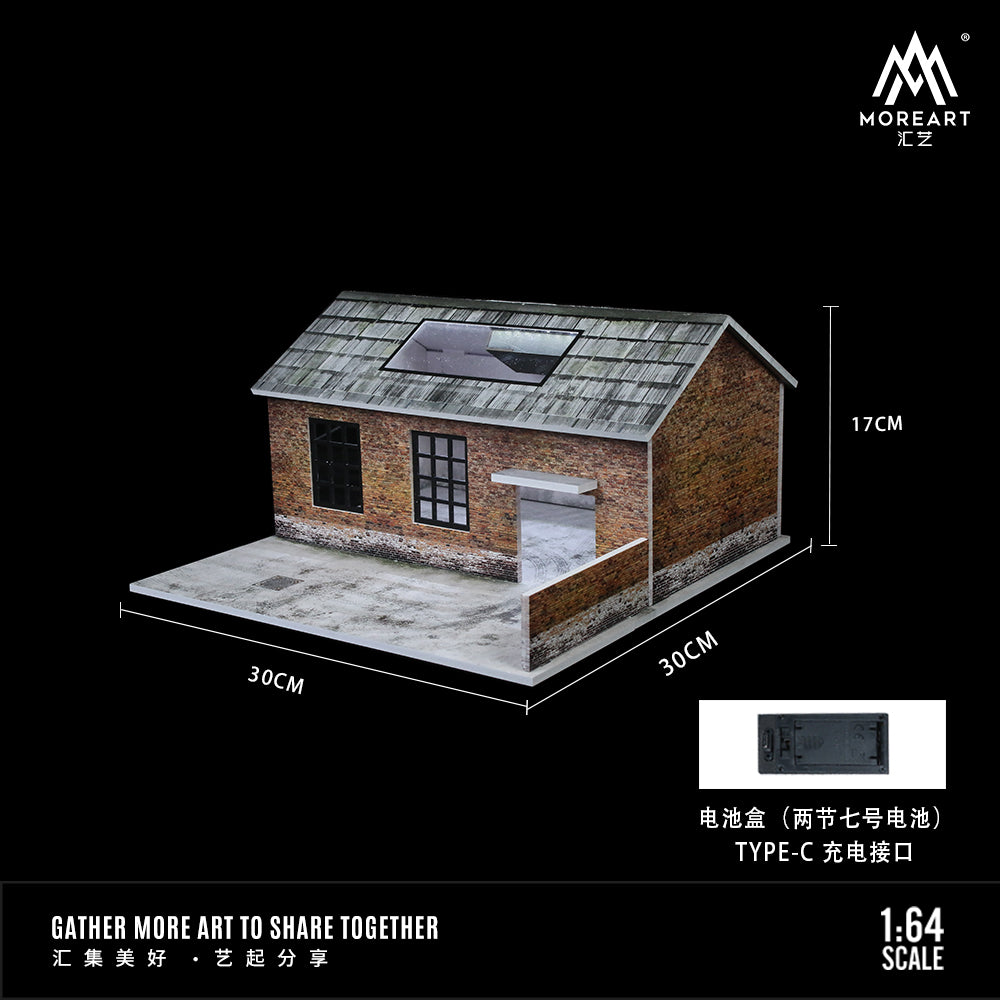 MoreArt 1:64 Old Factory Scene Model LED Light Diorama