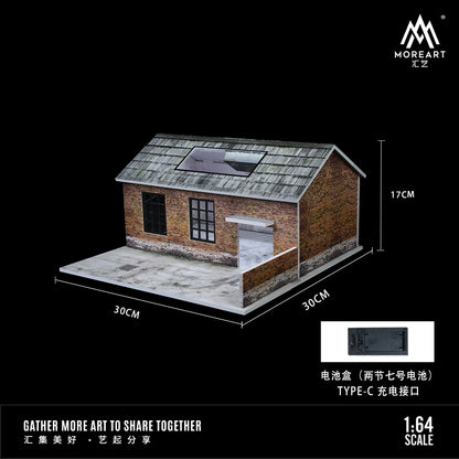 MoreArt 1:64 Old Factory Scene Model LED Light Diorama