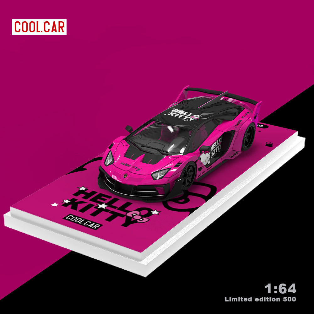 Cool.Car 1:64 Lamborghini Aventador GT EVO Hello Kitty Edition Dark Pink and White
