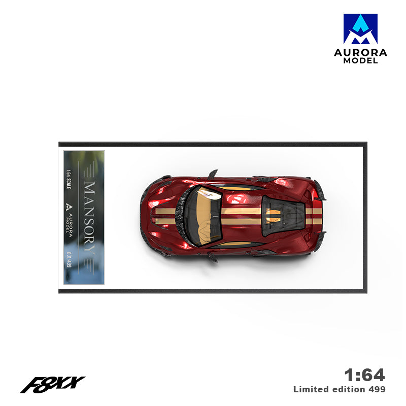 Aurora Model 1:64 Ferrari F8 F8XX Mansory Custom Metallic Red with Model Girl Figure