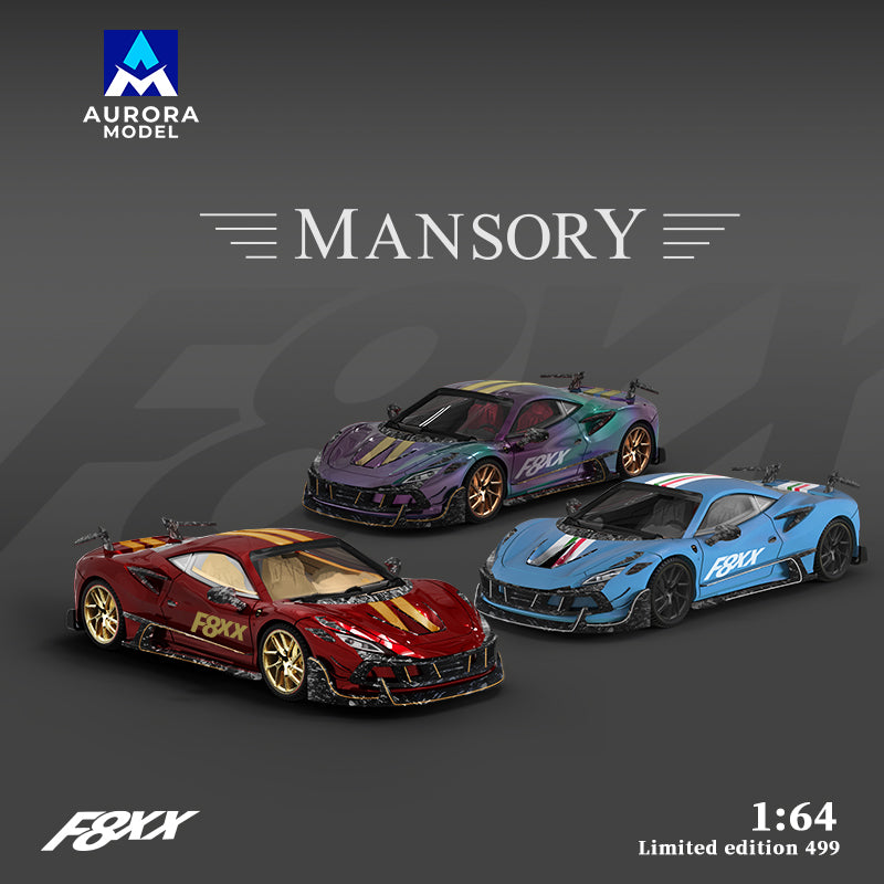 Aurora Model 1:64 Ferrari F8 F8XX Mansory Custom Metallic Red with Model Girl Figure