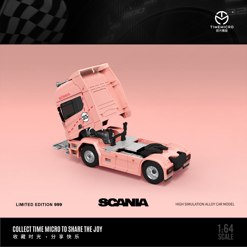 Time Micro X Perka 1:64 Scania Container Truck Pink Pig Edition