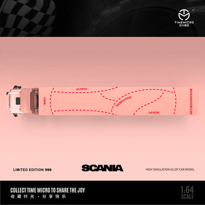 Time Micro X Perka 1:64 Scania Container Truck Pink Pig Edition