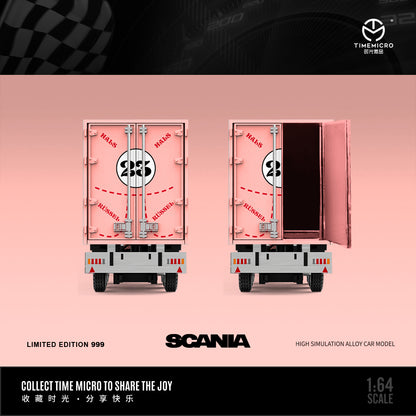 Time Micro x Perka 1:64 Mercedes Actros Container Truck Pink Pig Edition