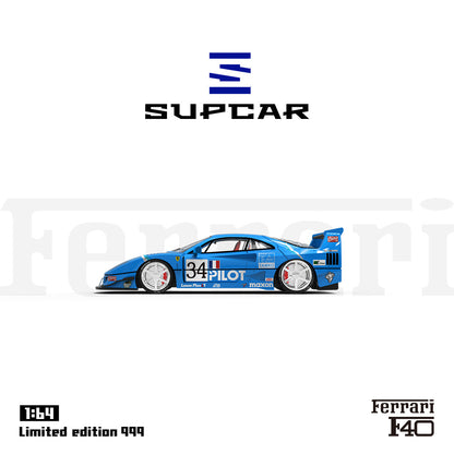 Supcar 1:64 Ferrari F40 Pilot Blue Edition in Premium Box Packaging