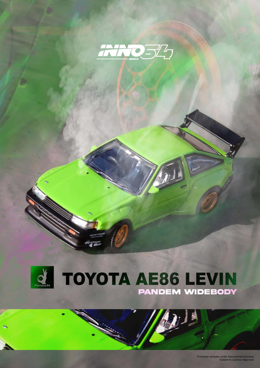INNO64 1:64 Toyota AE86 Levin PANDAM Rocket Bunny Green (IN64-AE86PL-GRN)