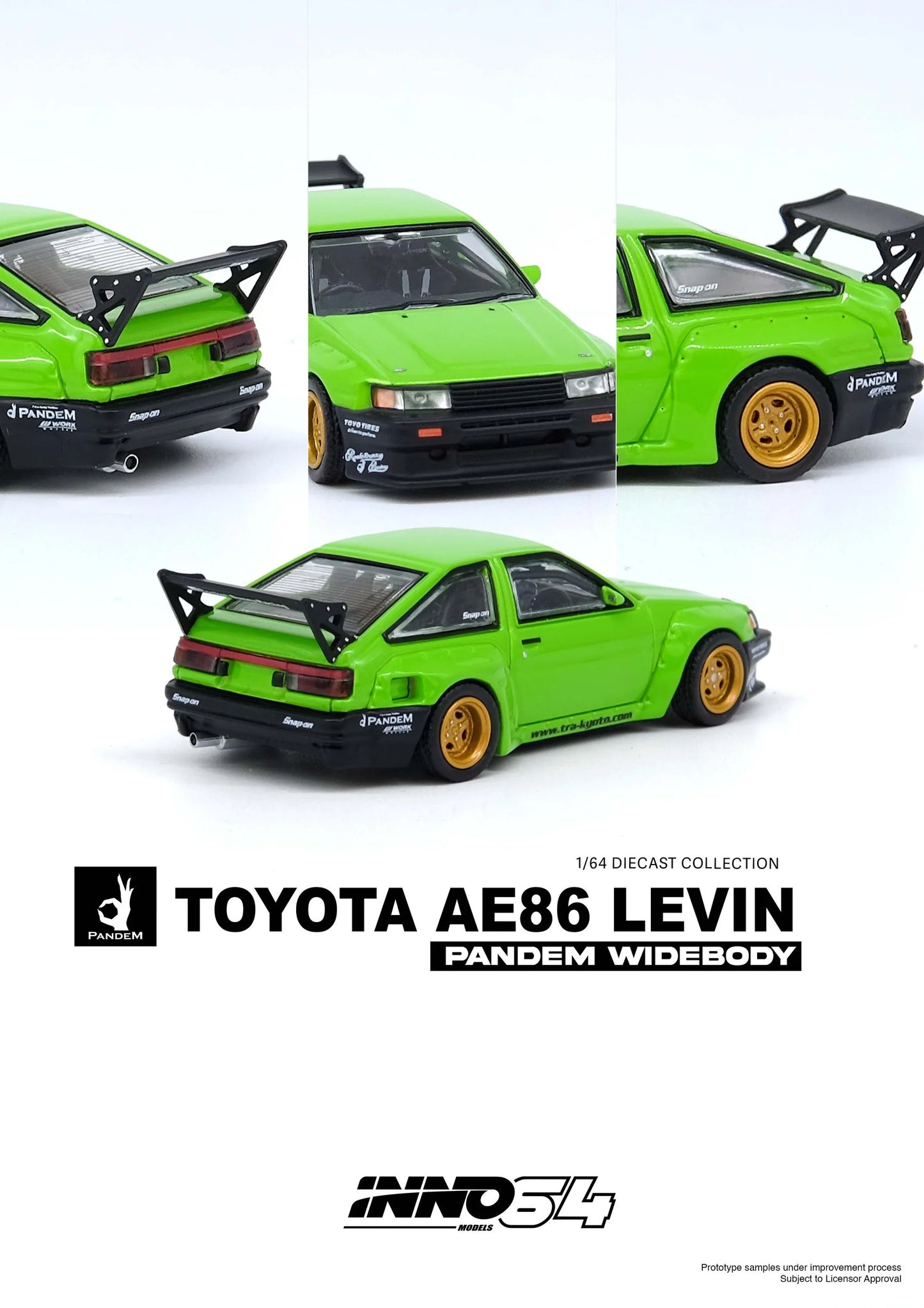 INNO64 1:64 Toyota AE86 Levin PANDAM Rocket Bunny Green (IN64-AE86PL-GRN)