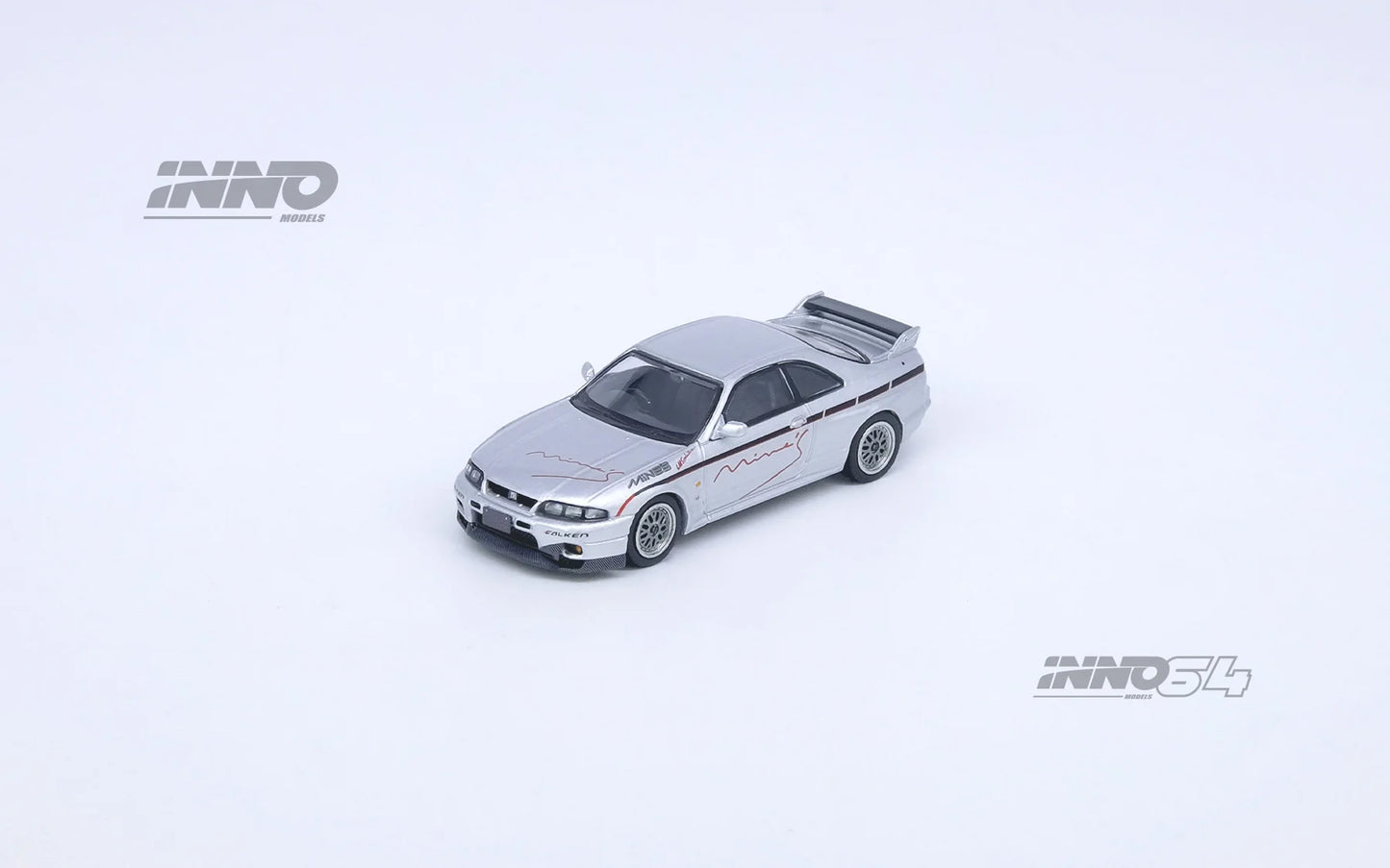 INNO64 1/64 Nissan Skyline GT-R (R33) TUNED BY MINE'S Silver (IN64-R33-MINES-S)