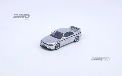 INNO64 1/64 Nissan Skyline GT-R (R33) TUNED BY MINE'S Silver (IN64-R33-MINES-S)