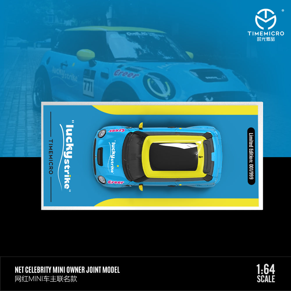 Time Micro 1/64 Mini Cooper Lucky Strike Yellow Blue Edition