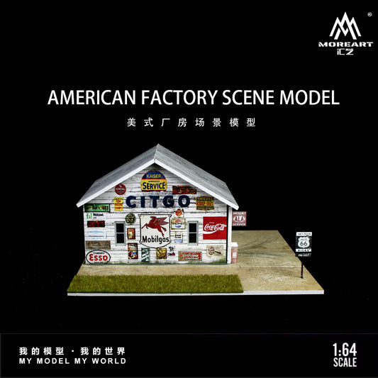 MoreArt 1:64 American Factory Scene Model LED Light Diorama