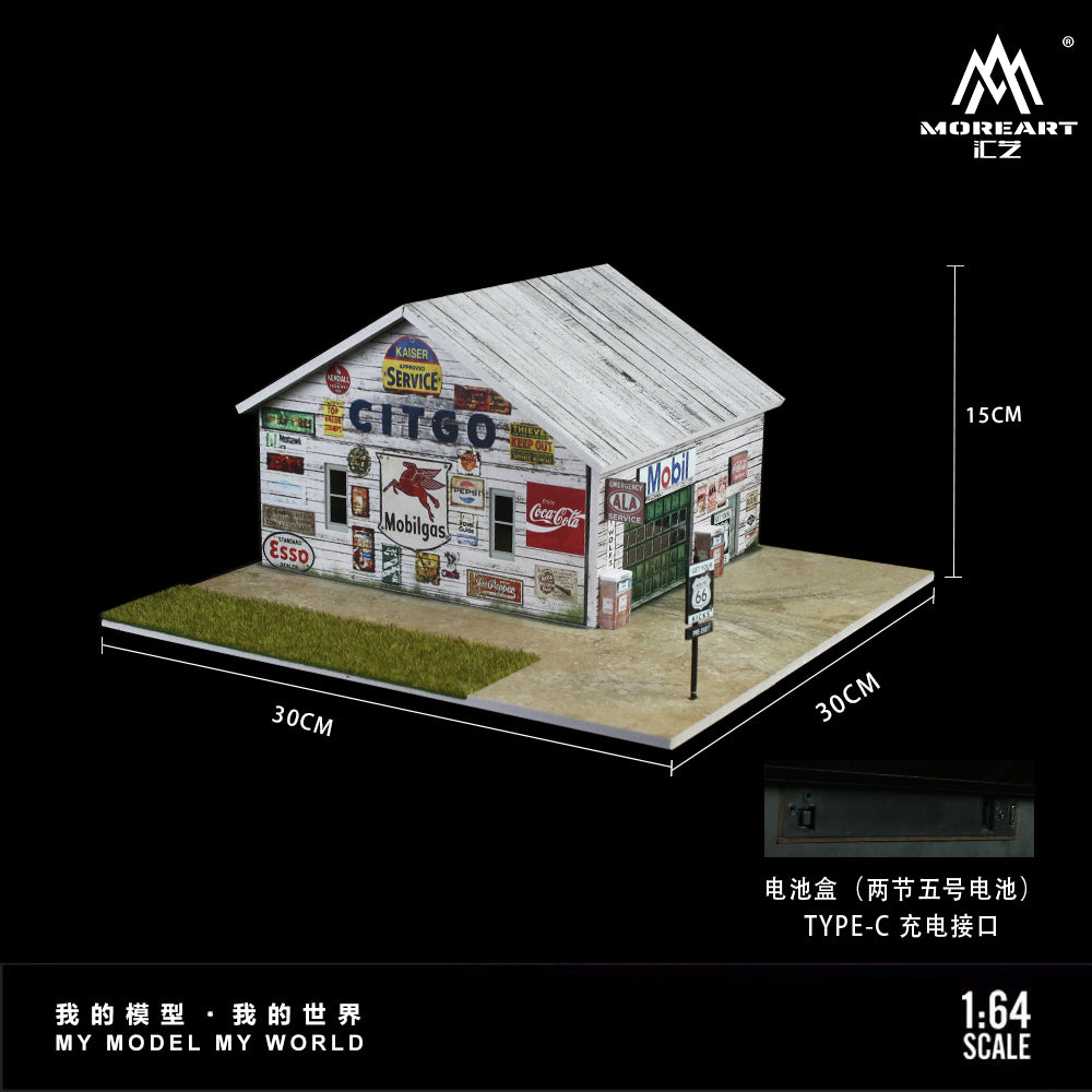 MoreArt 1:64 American Factory Scene Model LED Light Diorama
