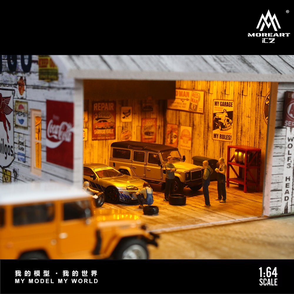 MoreArt 1:64 American Factory Scene Model LED Light Diorama