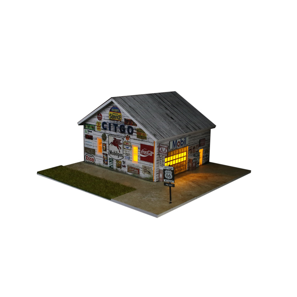 MoreArt 1:64 American Factory Scene Model LED Light Diorama