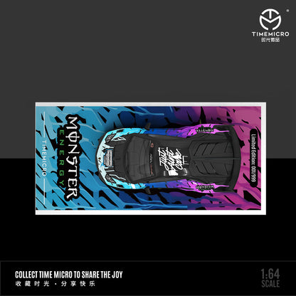 Time Micro 1:64 Lamborghini Aventador GT EVO Monster Energy Black Edition
