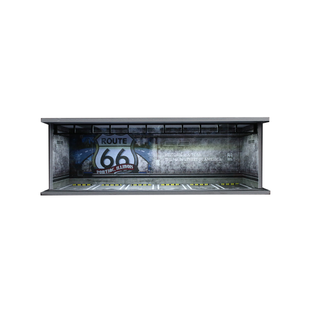 MoreArt 1/64 Car Park Garage Diorama with LED Light- Route 66 Car Park (60)