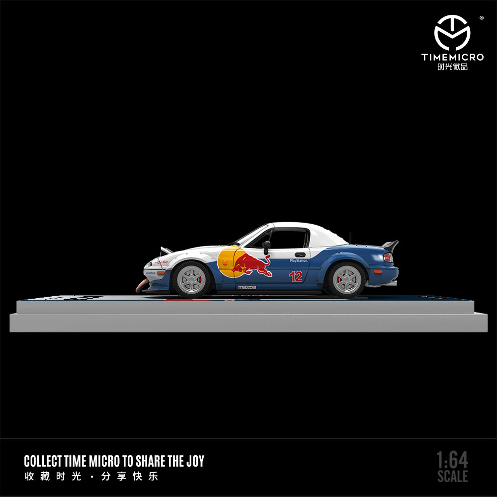Time Micro 1:64 Mazda MX5 MX-5 Foldable Head Lights Removable Roof Red Bull Edition