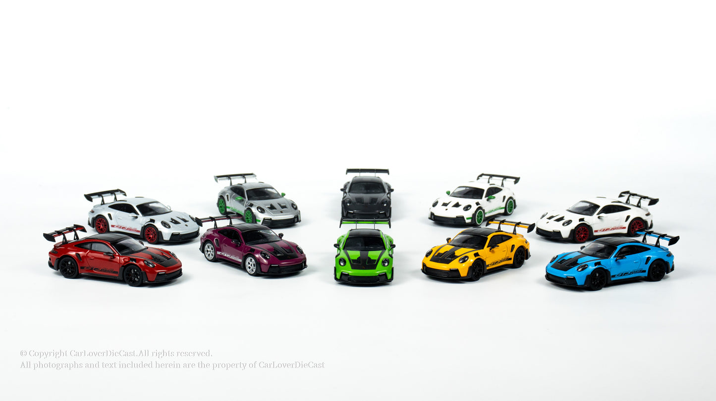 MINICHAMPS 1:64 PORSCHE 911 (992) GT3 RS - 2024 - BLUE W WEISSACH PACKAGE EXCLUSIVE FOR CLDC