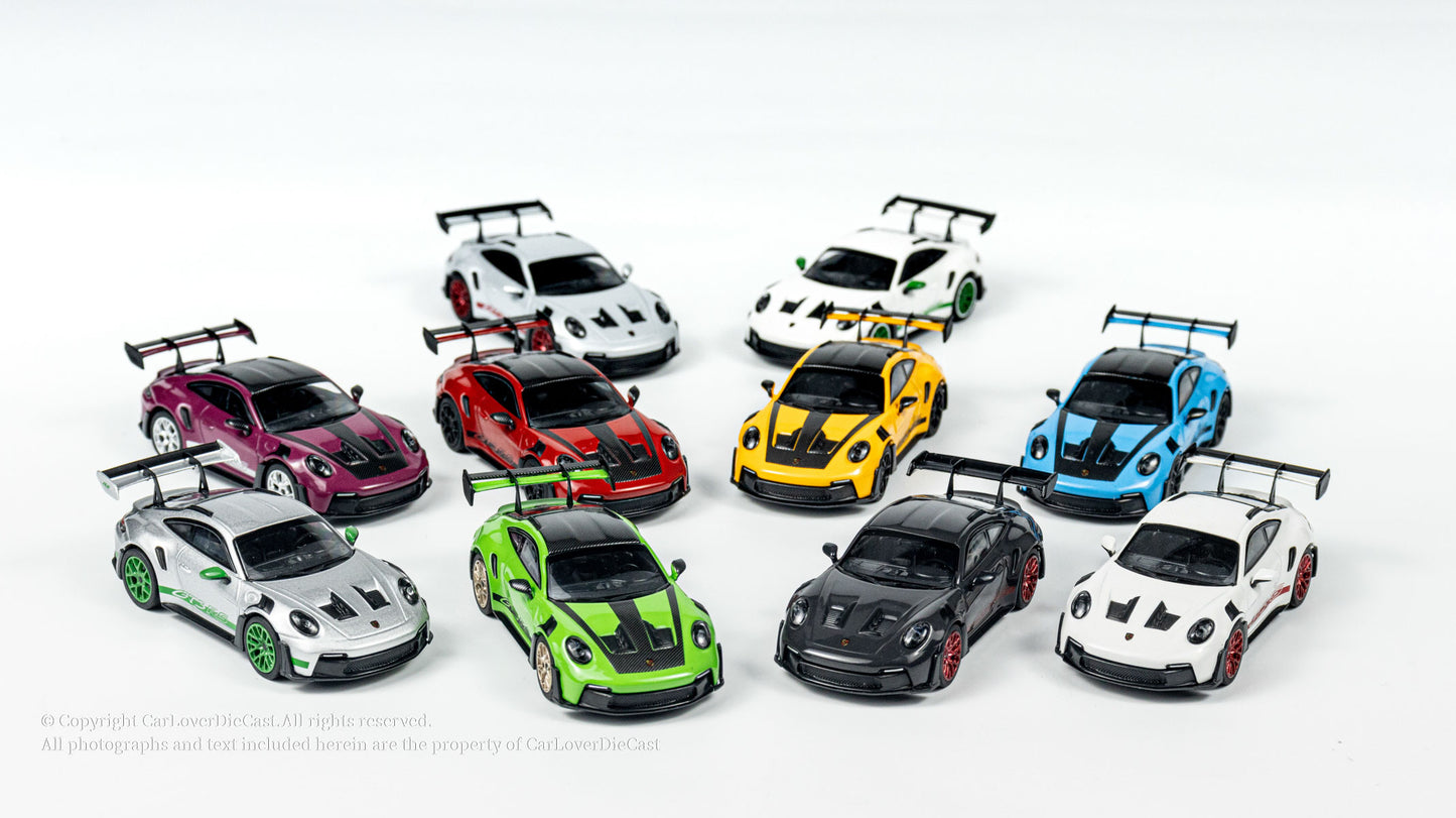 MINICHAMPS 1:64 PORSCHE 911 (992) GT3 RS - 2024 - BLUE W WEISSACH PACKAGE EXCLUSIVE FOR CLDC