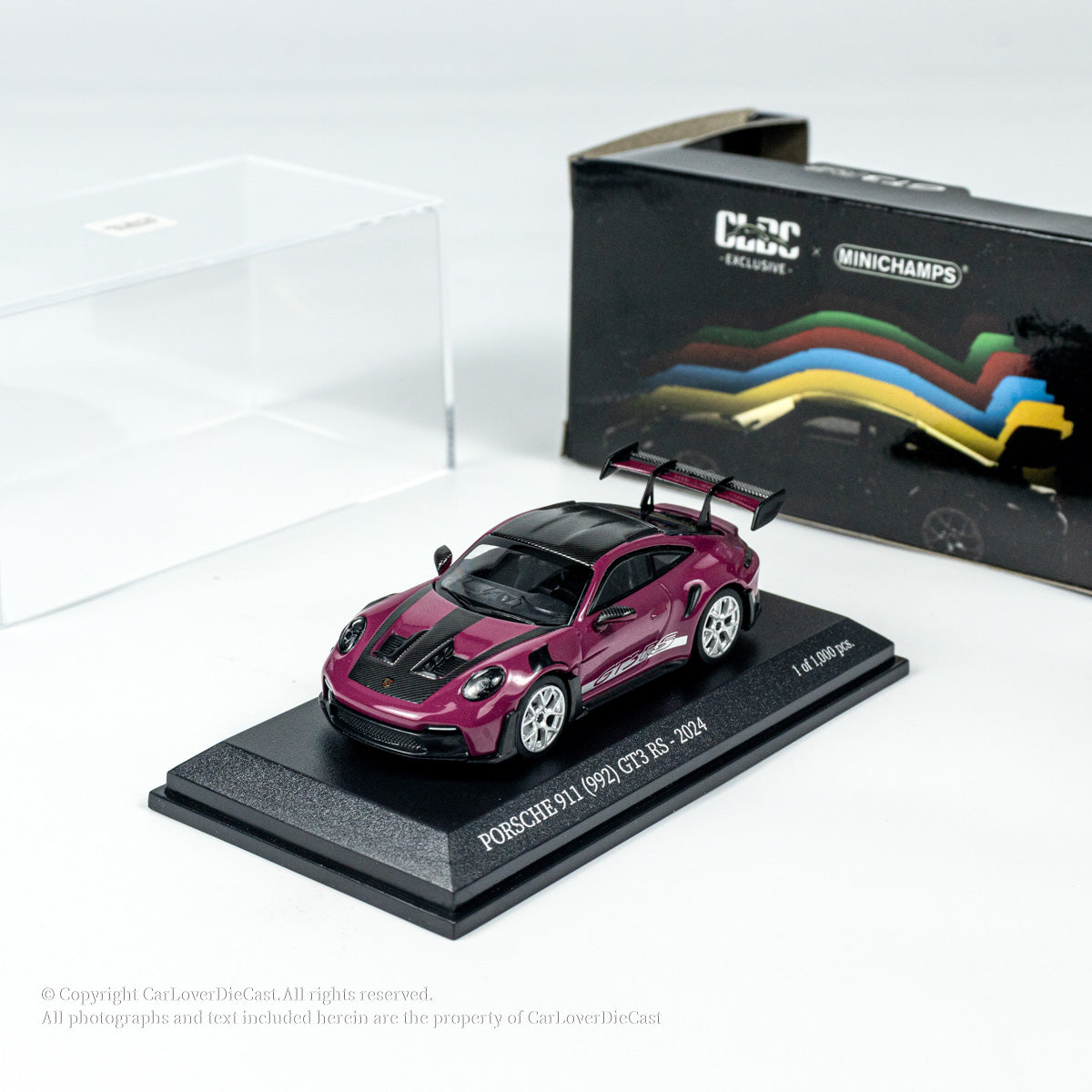 MINICHAMPS 1:64 PORSCHE 911 (992) GT3 RS - 2024 - RUBYSTAR W WEISSACH PACKAGE - EXCLUSIVE FOR CLDC