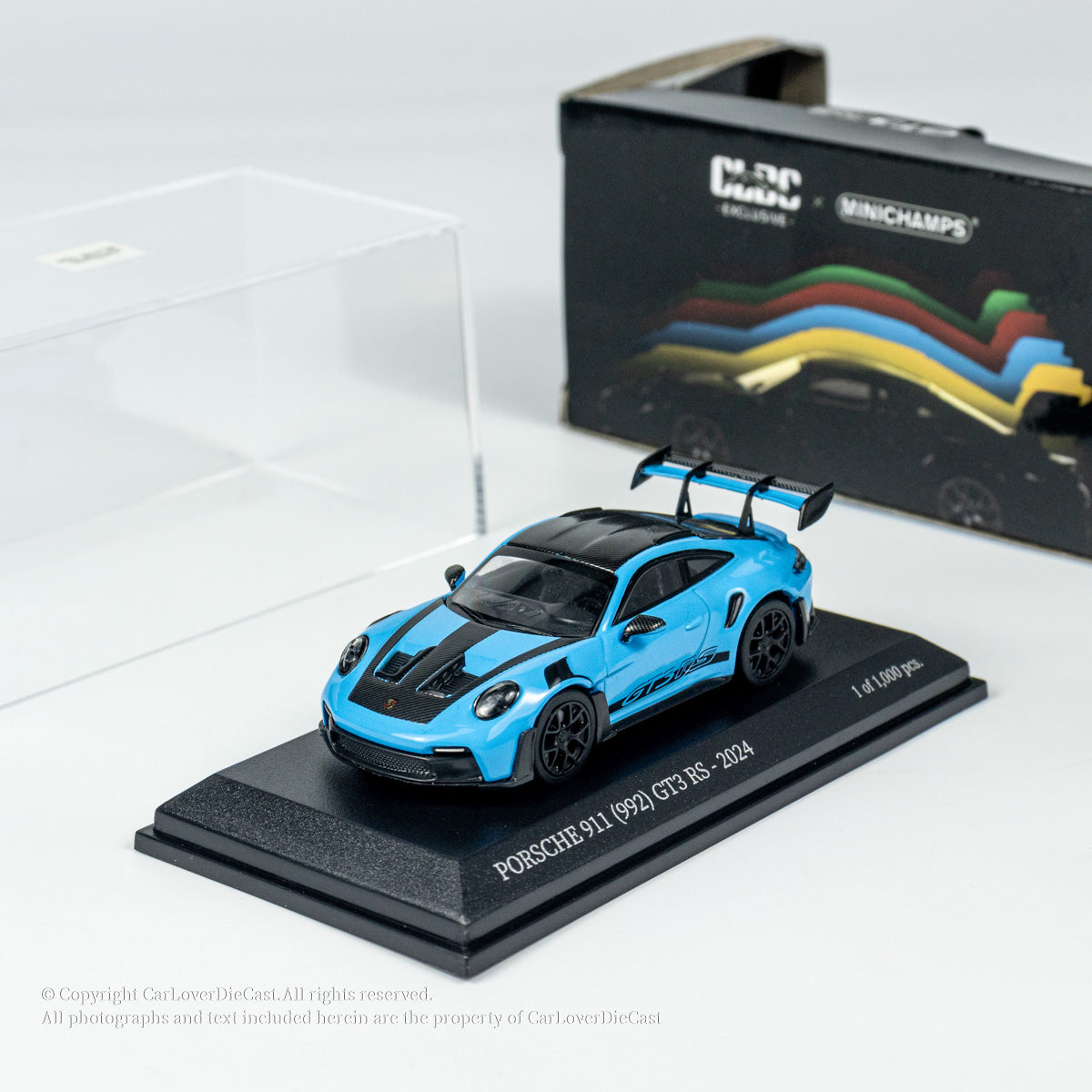 MINICHAMPS 1:64 PORSCHE 911 (992) GT3 RS - 2024 - BLUE W WEISSACH PACKAGE EXCLUSIVE FOR CLDC