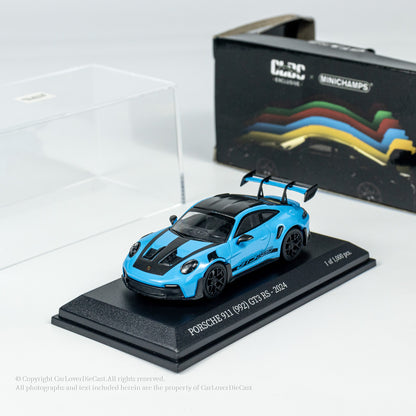 MINICHAMPS 1:64 PORSCHE 911 (992) GT3 RS - 2024 - BLUE W WEISSACH PACKAGE EXCLUSIVE FOR CLDC