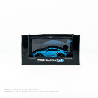 MINICHAMPS 1:64 PORSCHE 911 (992) GT3 RS - 2024 - BLUE W WEISSACH PACKAGE EXCLUSIVE FOR CLDC