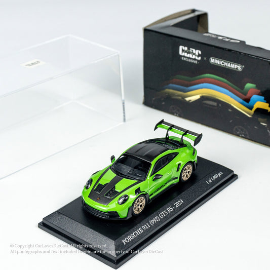 MINICHAMPS 1:64 PORSCHE 911 (992) GT3 RS - 2024 - GREEN W WEISSACH PACKAGE EXCLUSIVE FOR CLDC